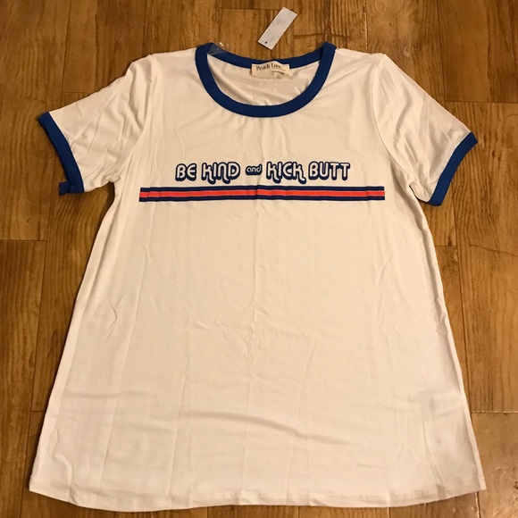 Blue Be Kind and Kick Butt T-shirt - Picture 2 of 7